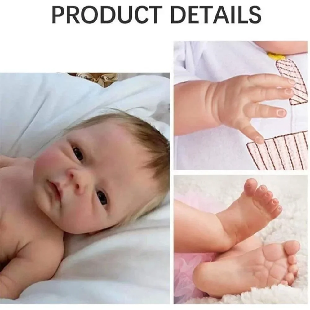 🆕18Inch Full Body Viny Newborn Baby Poseable Limbs Cute Boy Reborn Baby